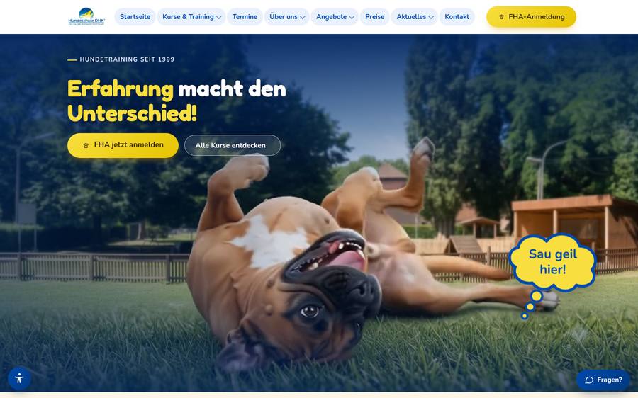 Die Hundeschule DHK nach dem Relaunch von TwoPixels