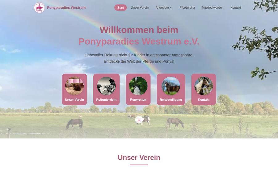 Ponyparadies Westrum e.V. - neue Website von TwoPixels