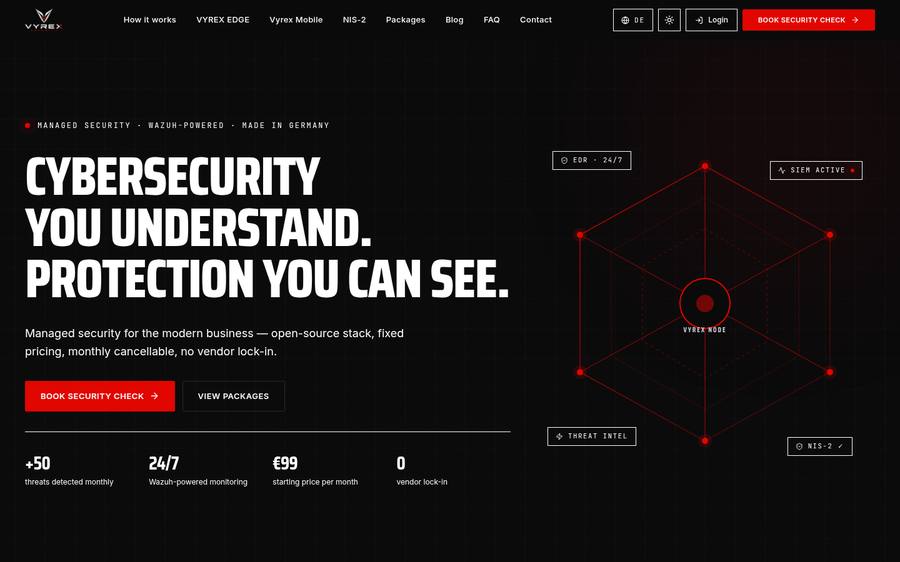 Vyrex Security - neue Website von TwoPixels