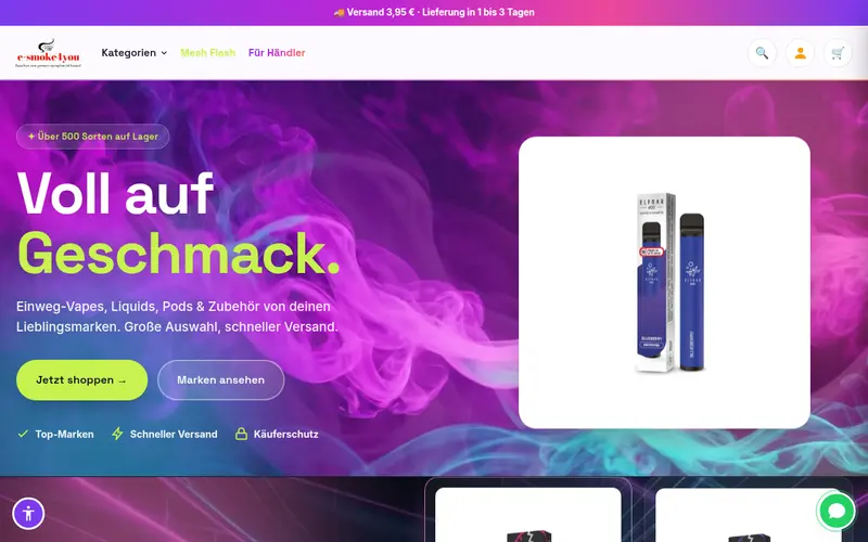 Website von e-smoke4you