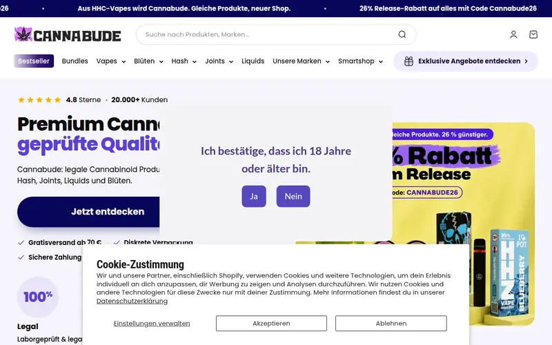 Website von HHC Vapes