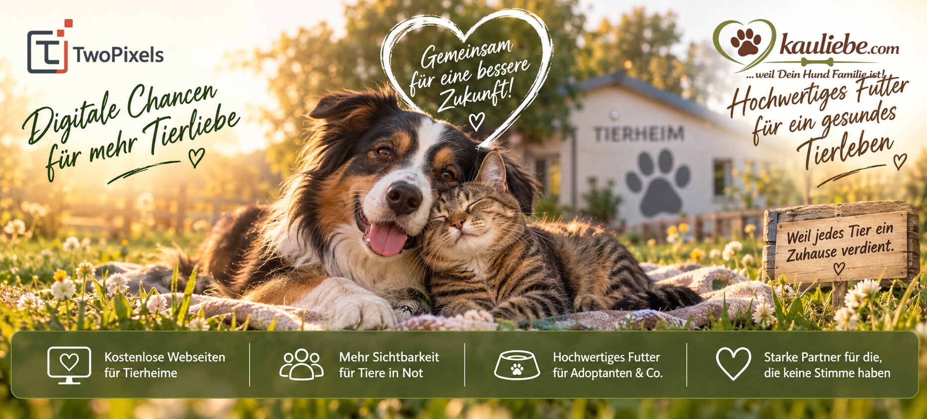 Gemeinsam für Tierheime: TwoPixels und kauliebe.com